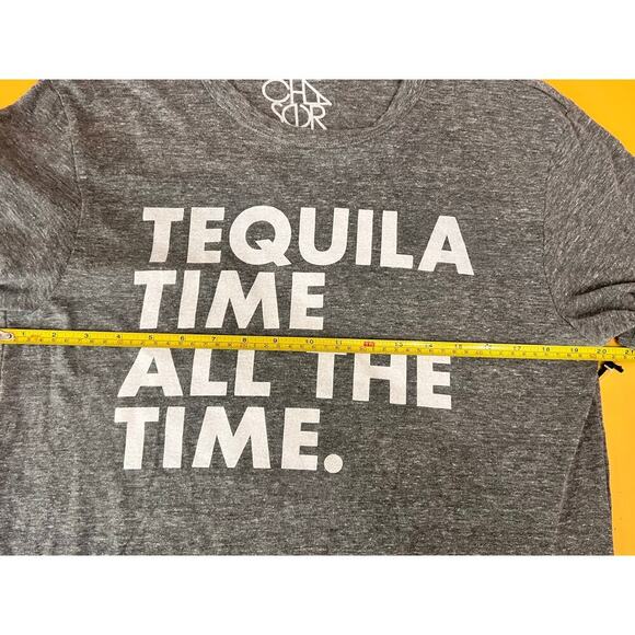 Chaser Tequila Time Gray Short Sleeve Graphic Crewneck T-Shirt Size Large NWT - Picture 7 of 8